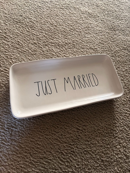 Rae Dunn Other - Rae Dunn Cream "Just Married" Ceramic Tray